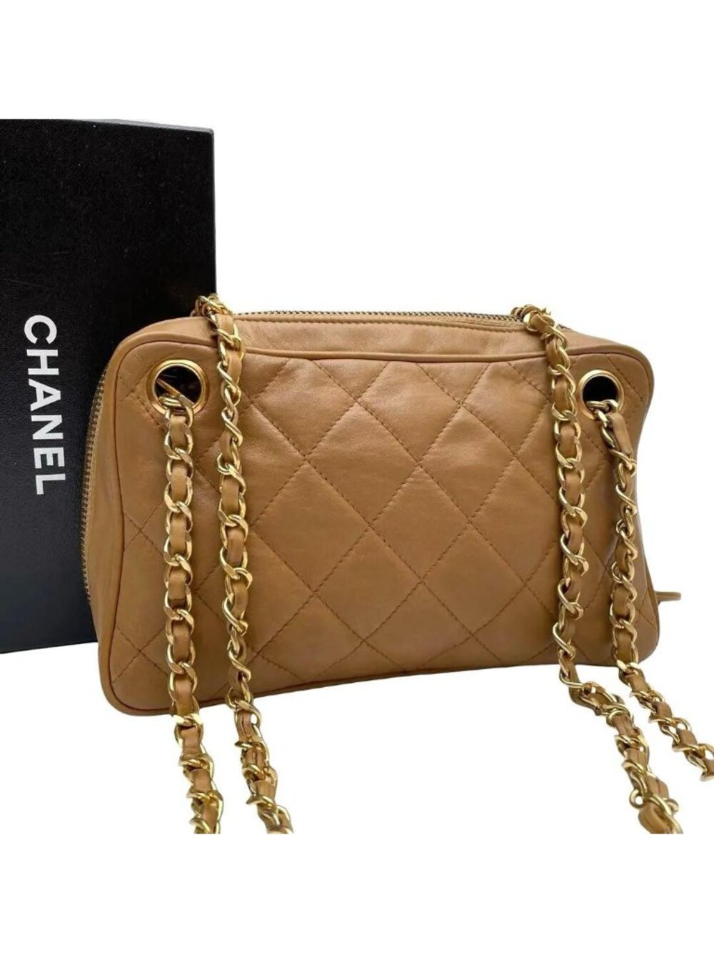 Chanel Quilted Lambskin Shoulder Bag CC Logo